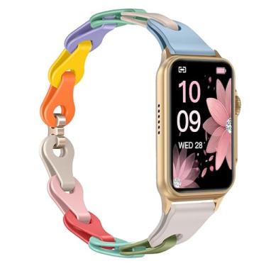 Imagem de Compatível com pulseiras de relógio inteligente FITVII, 16 mm, 18 mm, 20 mm, 22 mm, pulseiras de substituição ocas de silicone elásticas compatíveis com relógio inteligente FITVII Nexa, HM08, HM58