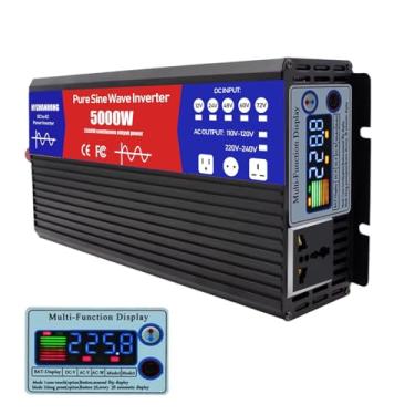 Imagem de 24v to110v 50hz,Inversor de onda senoidal pura DC12V-72V para AC110V 5000W Conversor de potência de pico com display LCD para fornecimento de energia de emergência, 12V para 110V