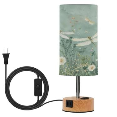 Imagem de Wassud Candeeiro de mesa de cabeceira verde libélula touch com 3 temperaturas de cor, luminária de mesa moderna com forro de sombra, luminária noturna para sala de estar, quarto, escritório, berçário