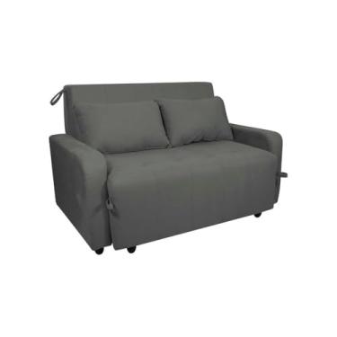 Imagem de Sofá Cama New Suede Matrix – Sofisticação e Conforto para Sua Sala de Estar (Cinza)
