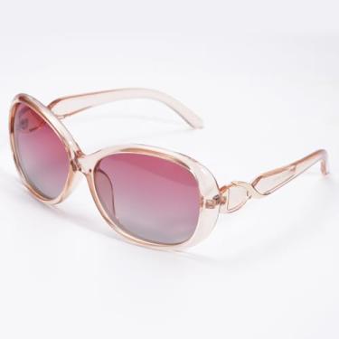 Imagem de Generic Óculos de sol grandes polarizados para mulheres, tamanho grande, estilo Jackie O, Rosa/rosa gradiente