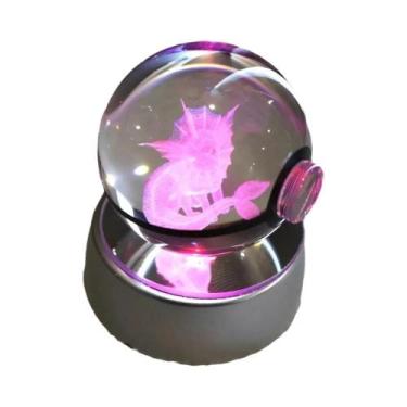Imagem de Lâmpada De Cristal 3D Pikachu Gengar Mew Mewtwo Base De Figuras Presen