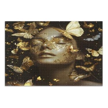 Imagem de Quebra-cabeças de borboletas douradas para adultos com letras nas costas 500 peças para adultos