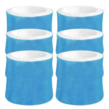 Imagem de Roninby Substituição de filtro absorvente de umidificador 2.0 compatível com dossel de cabeceira e umidificador de berçário 2.0, polpa de madeira e filtro de papel, pacote com 6 (azul)