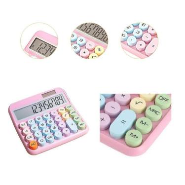 Imagem de Calculadora 12 Digitos Teclado Mecânico Solar Tela Lcd Mesa