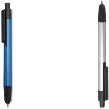 Imagem de Caneta Esferográfica em Metal, Retrátil, Ponta Touch, Escrita Azul, 0.5mm, Ambidestra, para Adultos (Azul e Prata)