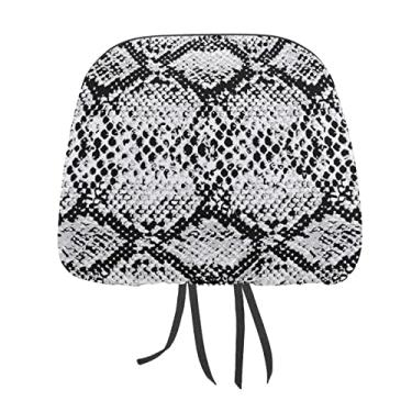 Imagem de Capa protetora universal de encosto de cabeça para assento de carro com textura de animal preto branco sem costura, 1 peça, macio, acessórios de decoração para a maioria dos carros e veículos