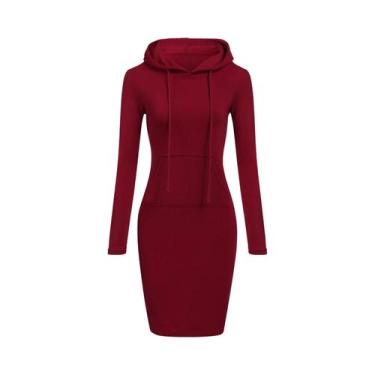 Imagem de Vestidos De Moletom Com Capuz Femininos Estilo Outono Roupas Femininas
