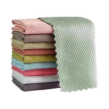 Imagem de Pano De Limpeza De Microfibra Sem Pelos Para Vidros, Carros, Cozinhas,