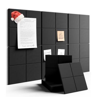 Imagem de Fluxynara Quadro de avisos grande de feltro 91 cm x 61 cm Alternativo para quadro de cortiça - Pacote com 6 com 40 abas adesivas removíveis seguras, quadros de cortiça para paredes, quadro de cortiça