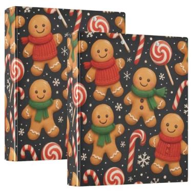 Imagem de Cachecóis masculinos fofos de gengibre com 3 anéis, fichários de 3 cm, comporta 200 folhas, pastas fofas para cadernos, anel redondo, fichário resistente, 31,5 x 27 x 6 cm, 1 pacote