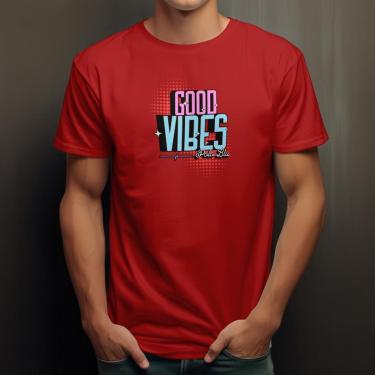 Imagem de Camiseta Masculina Polo Blu Good Vibes Confortável em Algodão do P ao G1-Masculino