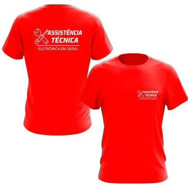 Imagem de Camiseta Assistência Técnica Eletrônica - Estampa Norte, G2, Vermelho