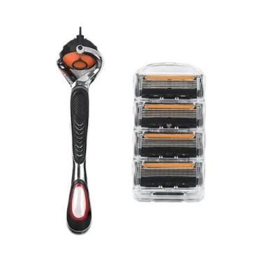 Imagem de Navalha De Barbear Vintage Com Lâminas De Segurança De 5 Camadas, 4 Lâ