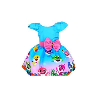 Imagem de Vestido Temático Baby Shark Degradê - ED_KIDS, 2, Azul, Celeste