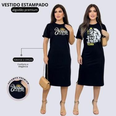 Imagem de Kit 2 Vestidos Feminino Estampado Moda Evangelica Casual - Qbonita Tsh