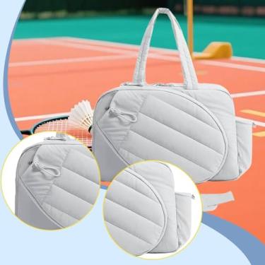 Imagem de UGPLM Bolsa para raquete de tênis, equipamento esportivo, grande capacidade, com porta-garrafa, multifuncional, para homens e mulheres, Branco