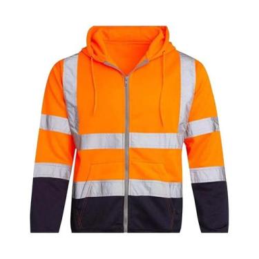 Imagem de Moletom com capuz polar com tiras reflexivas, zíper colorido, roupas d