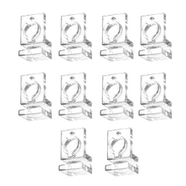 Imagem de VLSQHNCF 10 peças de clipes de tampa de aquário, grampos de acrílico transparente para tampa de vidro sem aro, capa para tanques de peixes, acessórios para decoração de aquário