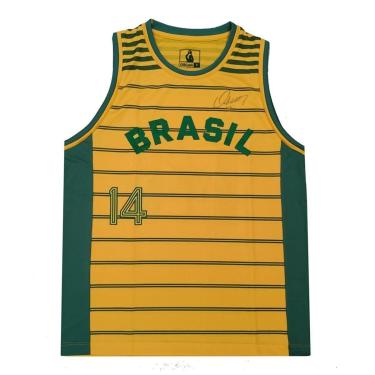 Imagem de Regata Basquete Brasil Oscar Schimdt 14 Pan 87 Licenciado Braziline-Masculino