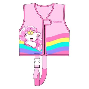Imagem de Gogokids Colete de natação de neoprene para crianças e crianças - Jaqueta flutuante térmica com alça ajustável na virilha para aulas de natação, confiança na piscina e segurança ativa na água (idades