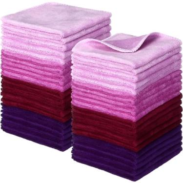 Imagem de Newwiee 40 peças de pano de lavagem de algodão a granel toalhas de banho rosto toalha macia de secagem rápida para mulheres casa de banho lavagem corpo fibra de viscose multiuso panos de dedo (25 x 25