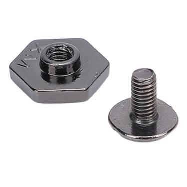 Imagem de Generic Parafusos Redondos da Cabeça, Kit Garanhão Hexadecimal Seguro e Firme, Resistindo a 50 Conjuntos para Decorar Calças (Prata Preto)