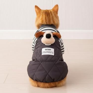 Imagem de Casaco de inverno para cães, macacão de desenho animado com tema animal com bolsos grandes, roupa quente e aconchegante para clima frio