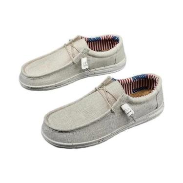 Imagem de Tênis Casuais De Lona Para Homens Em Tamanhos Grandes, Respirável E Le