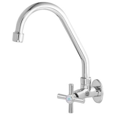 Imagem de Torneira para cozinha parede com 1/4 de volta e cano alto - Marchezan