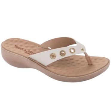 Imagem de Tamanco terra e água anabela comfort 471123, Off white taupe, 36