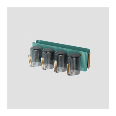 Imagem de Suporte de escova de dentes de plástico suporte de escova de dentes montado na parede suporte de pasta de dente laranja verde caixa de armazenamento adesivo rack de armazenamento de escova de dentes