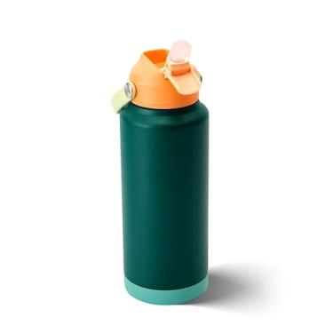 Imagem de Waitohi Garrafa de água moderna com isolamento térmico de 946 ml com alça, tampa flip-top, aço inoxidável, caneca de copo à prova de vazamento de parede dupla à prova de BPA, serve para suporte de