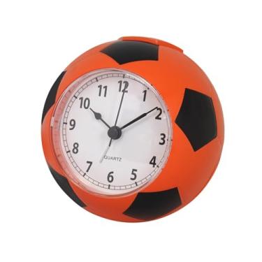 Imagem de x3anggyt5 Despertador para quarto futebol criativo relógio de mesa simplificado estudante silencioso despertador casa desktop desenho animado tempo divertido relógio inglês relógio de mesa (laranja)