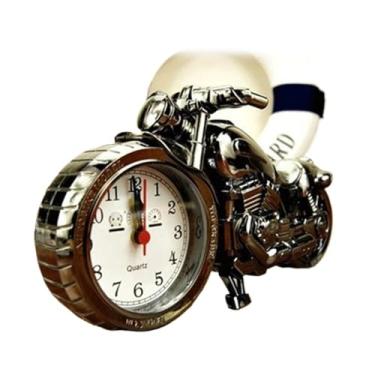 Imagem de x3anggyt5 Despertador para quarto, despertador legal, modelo moderno, retrô, despertador, enfeite de mesa personalizado, relógio de quartzo, relógio de mesa com personalidade