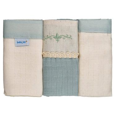 Imagem de Fralda de Pano para Bebê 68 cm x 70 cm 3 Unidades Baby Joy