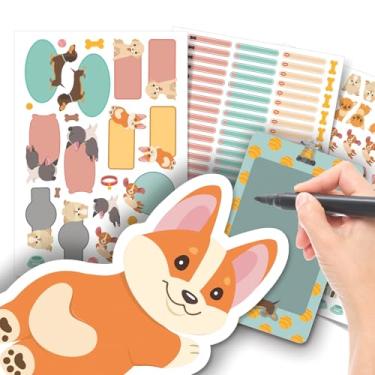 Imagem de Etiqueta Escolar Menina com TAG + Caneta (Cachorrinhos, Etiquetas + 1 TAG de Mochila)