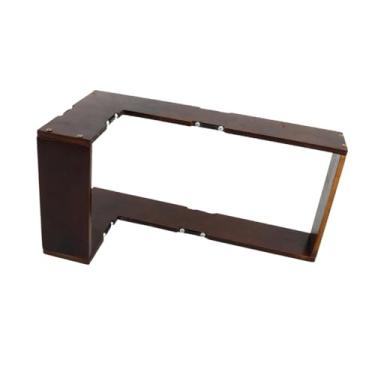 Imagem de KiBcsLic Prateleira de canto de madeira multiuso, rústica, com ângulo de 90 graus, ideal para guardar objetos diversos na sala de estar, quarto, Sem Luz