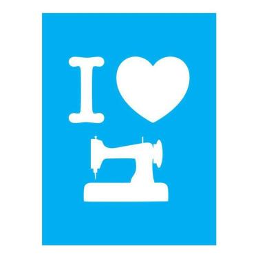 Imagem de Stencil Tamako Eu Amo Costurar - 15X20Cm - Ref A2257