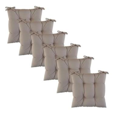 Imagem de Kit 6 Assentos Almofada 4 Furos Futton Cadeira Poltrona Sofa Pallet Fi