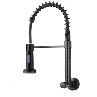 Imagem de Torneira Cozinha Gourmet Inox Luxo Modelo:agua Fria Parede Preto