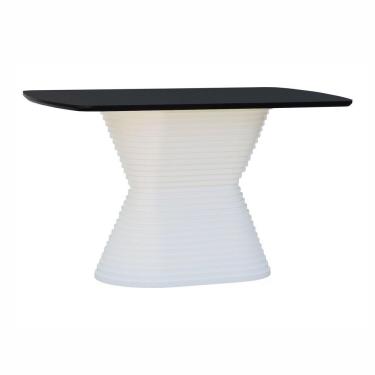 Imagem de Mesa De Jantar Apollo Tampo Retangular 136x80cm Branco-preto