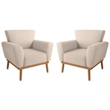 Imagem de Conjunto Poltrona Para Sala De Recepção Viana Inca Areia