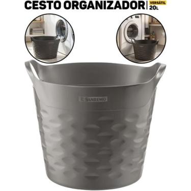 Imagem de Cesto Roupa Organizador Flexível Sanremo 20L Casa Lavanderia Bebidas B