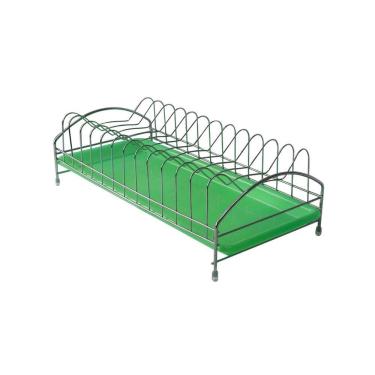 Imagem de Escorredor De Pratos De Ferro E Bandeja De Plástico 2 Peças