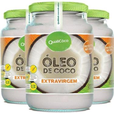 Imagem de Kit 3 Óleo de Coco Extra Virgem 500ml Qualicôco