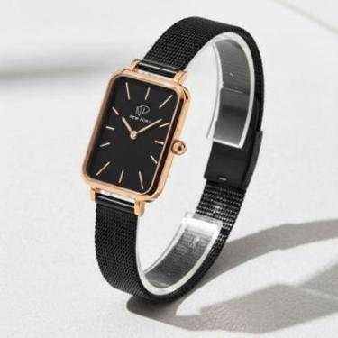 Imagem de Relógio Feminino Preto Quadrado Elegante Casual New Port-Feminino