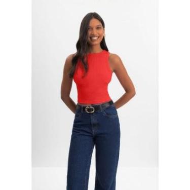 Imagem de Blusa Cropped Feminina Canelada Essendi-Feminino