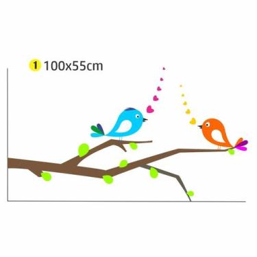 Imagem de Adesivo Parede Pássaro Love 100x55 quarto sala escritório - escolhidop