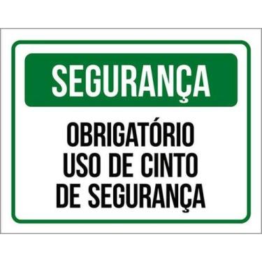 Imagem de Kit 10 Placas Obrigatório Uso De Cinto De Segurança 27X35 - Sinalizo